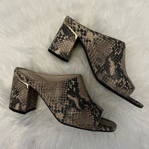 Cole Haan snakeskin print mule